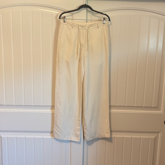 The Row Silk & Linen ''Dandy'' Pants in Ivory wide leg size 2 - Picture 4 of 11